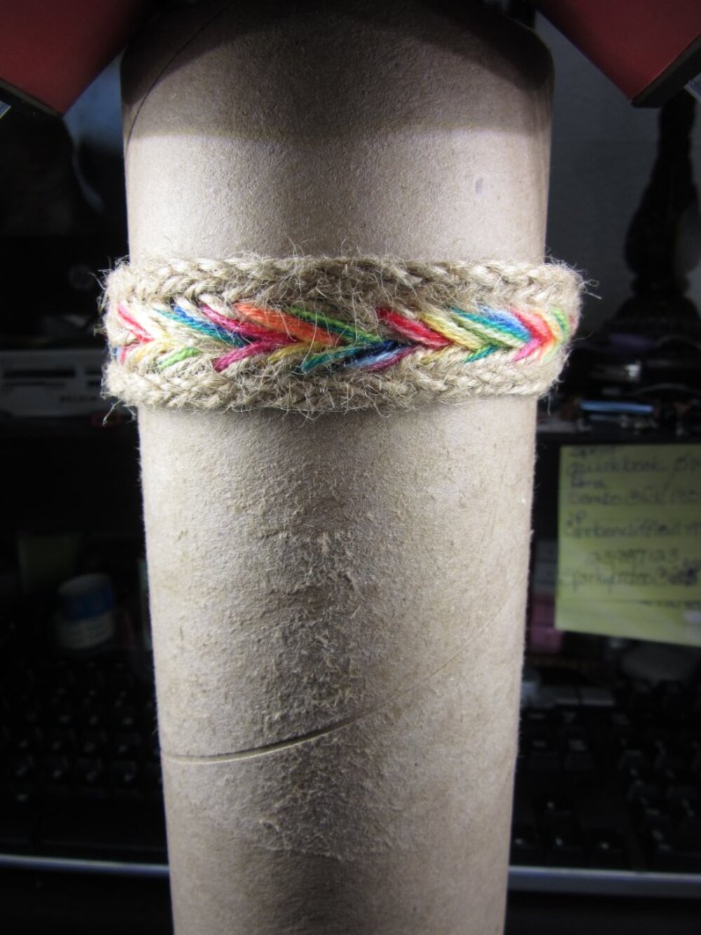 Boho Woven Hemp Wristbands or Anklet Rainbow Colors - Like New Vintage Unisex